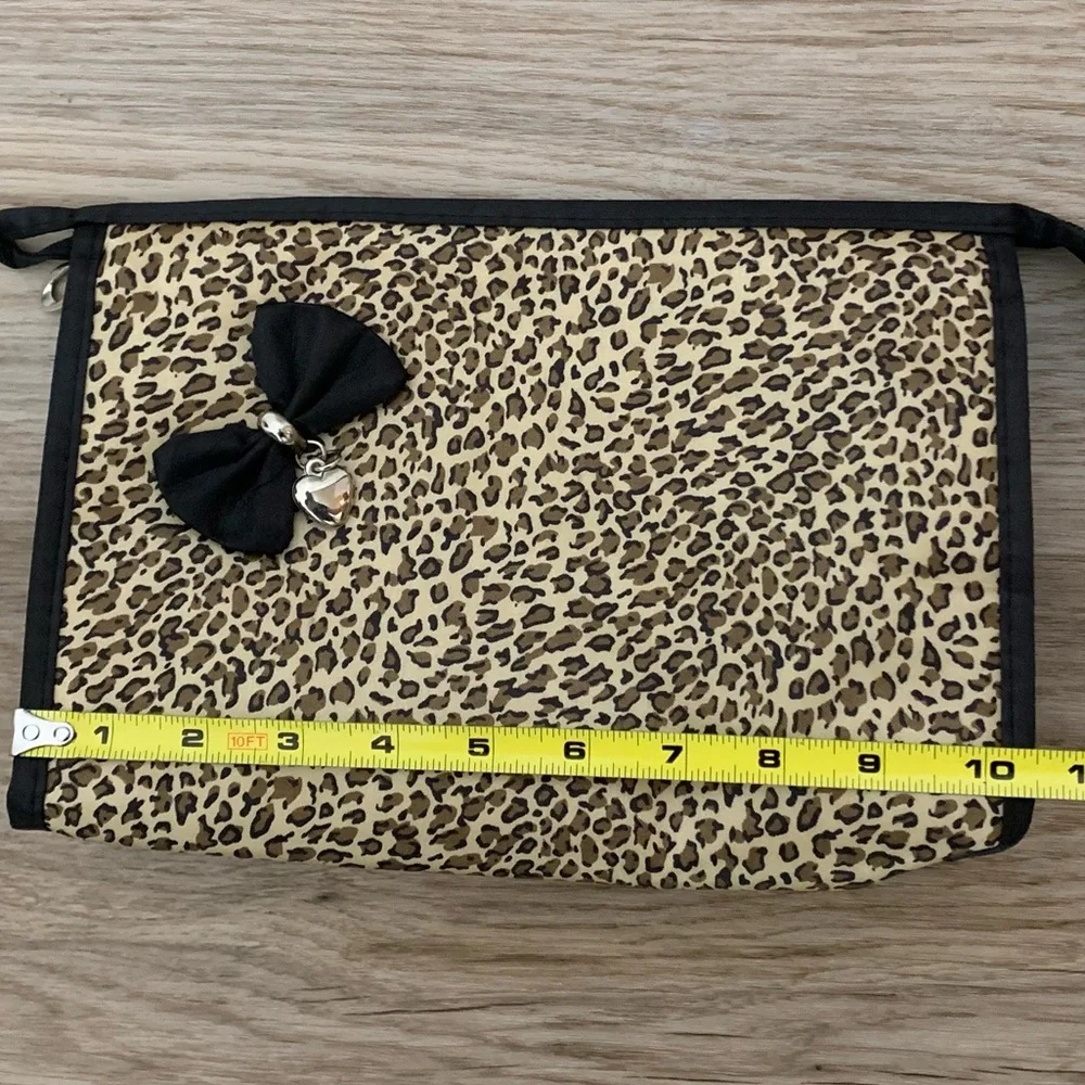 Leopard Bow Cosmetics Bag